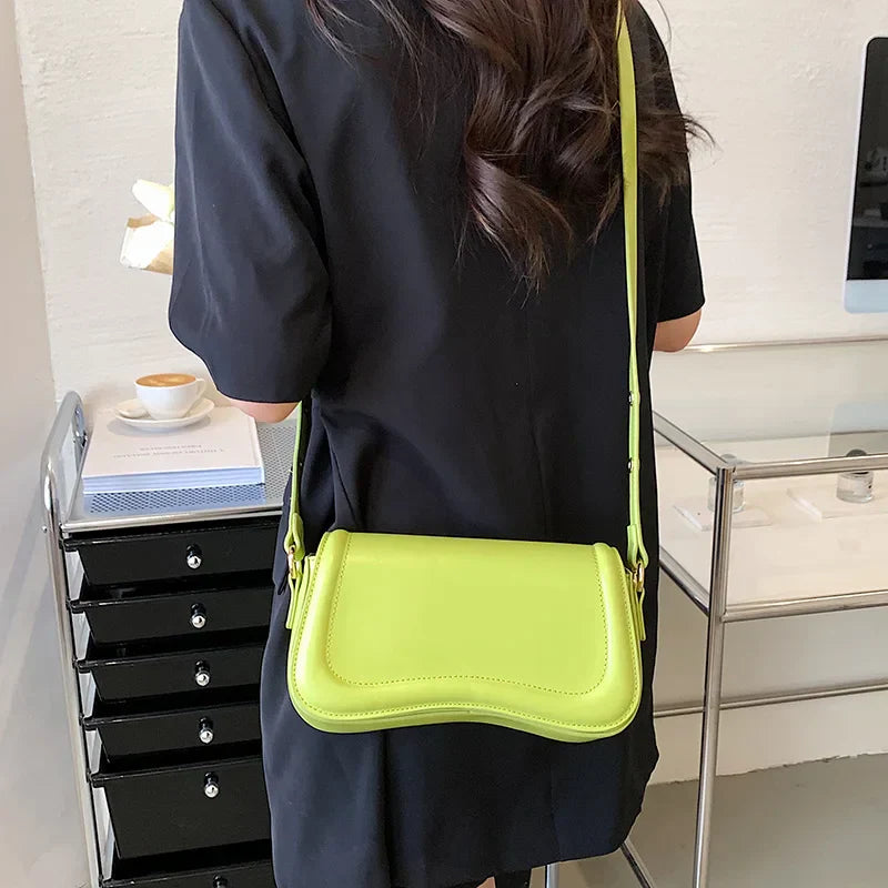 MOODS Flap Crossbody Bags For Women Pure Color