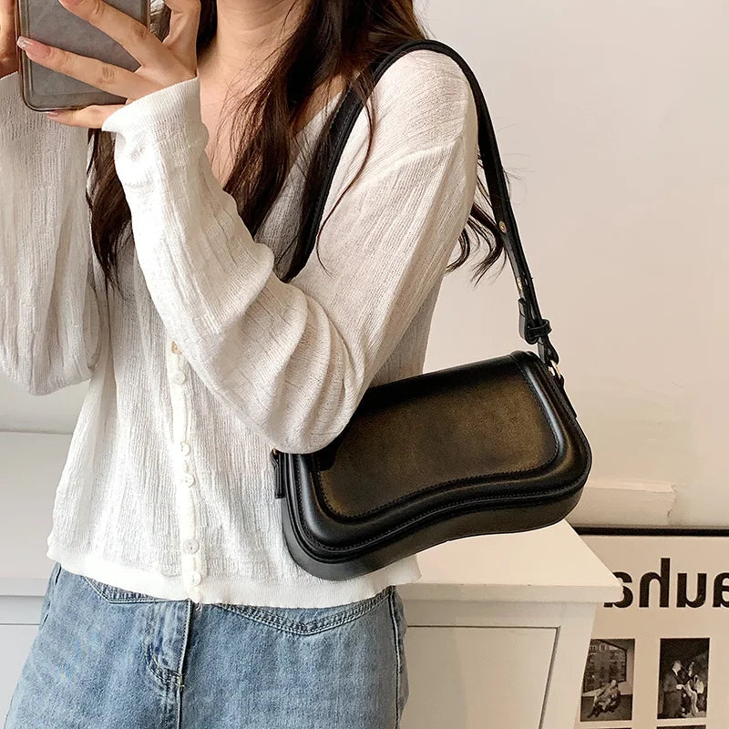 MOODS Flap Crossbody Bags For Women Pure Color