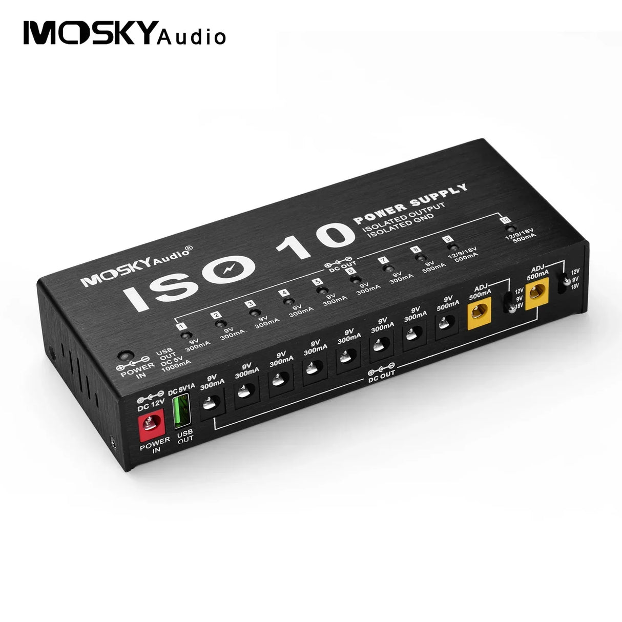 MOSKYAudio ISO-10 Portable Guitar Effect Power Supply Station