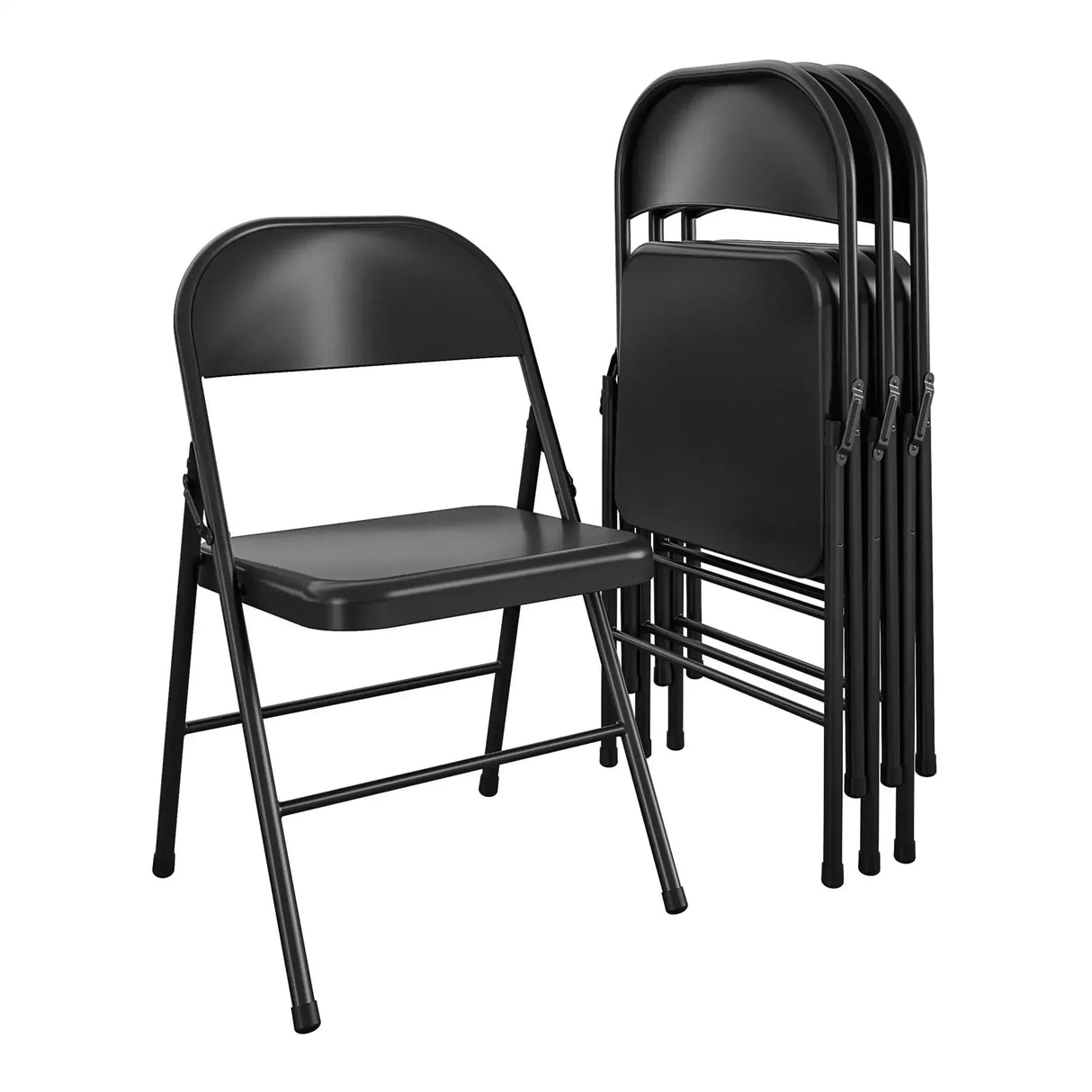 Mainstays Steel Folding Chair (4 Pack), Black outdoor