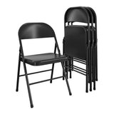 Mainstays Steel Folding Chair (4 Pack), Black outdoor