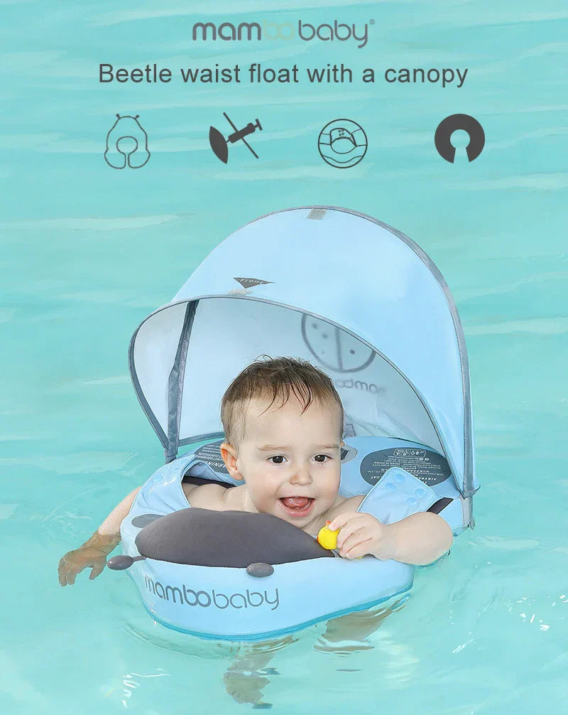 Mambobaby Baby Swimming Float Sunshade Infant Non-Inflatable Pool