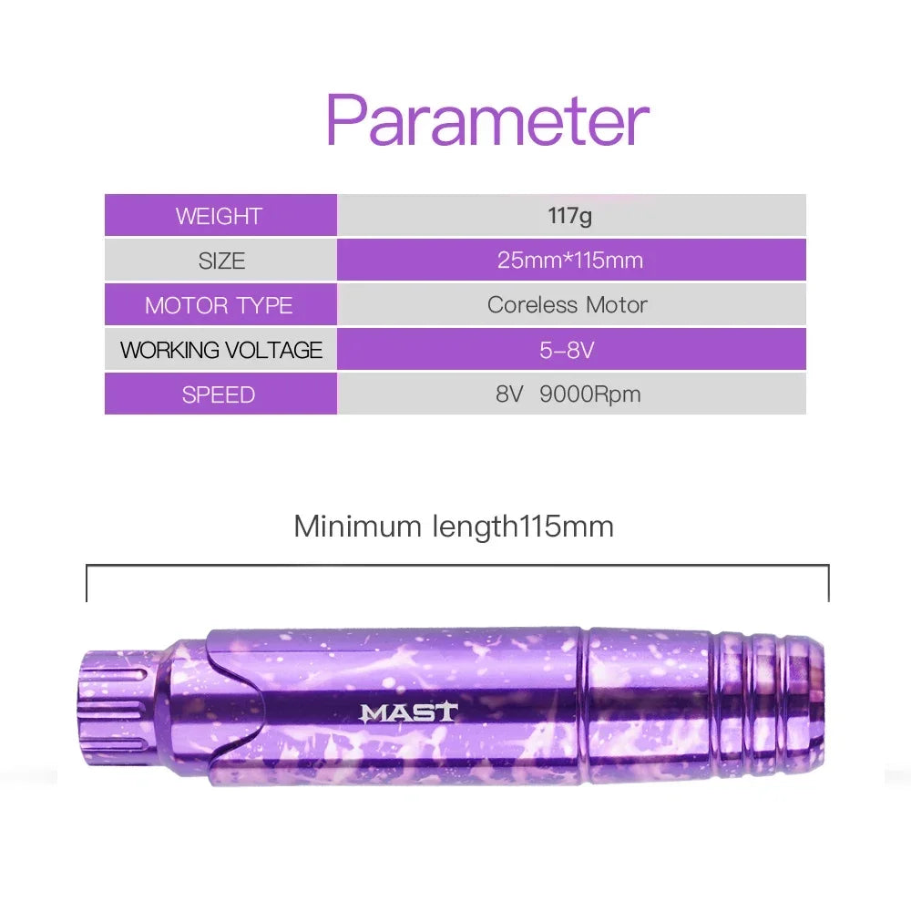 Mast Tattoo P10 RCA Rotary Machine Pen Permanent