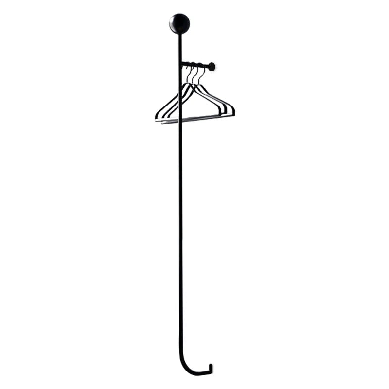 Men Metal Black Coat Racks Wall Iron Mounted