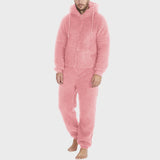 Men Plush Teddy Fleece Pajamas Winter Warm Hoodies