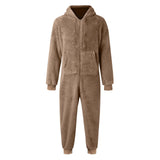 Men Plush Teddy Fleece Pajamas Winter Warm Hoodies