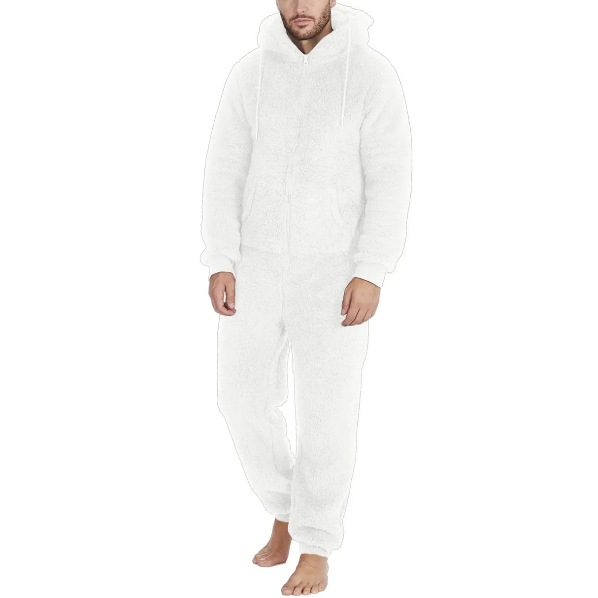 Men Plush Teddy Fleece Pajamas Winter Warm Hoodies