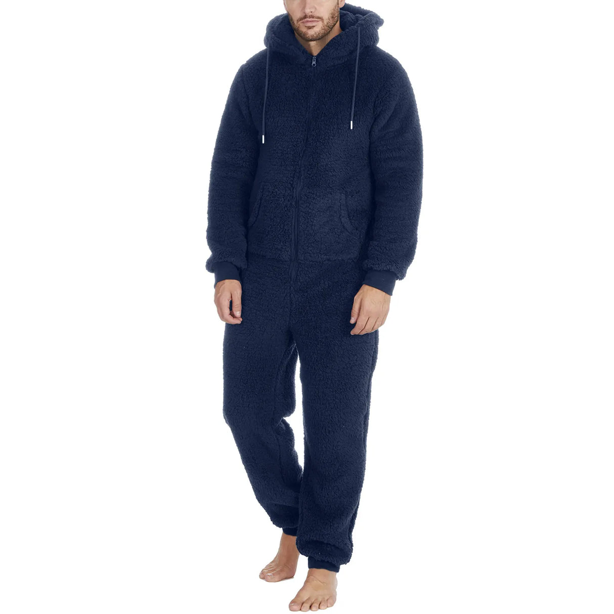 Men Plush Teddy Fleece Pajamas Winter Warm Hoodies