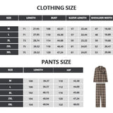 Men’S Thermal Pajamas Sets With Buttons Casual Long Sleeve Long Pants Housewear Suit Winter Autumn Checkered Pattern Sleepwear