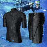 Men Teens Short Sleeve Sharkskin Swimsuit Set Swimming