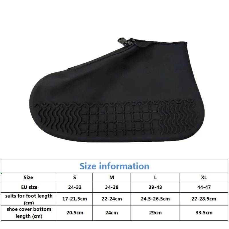 Men White Shoe Covers Zipper Reusable Waterproof Shoes