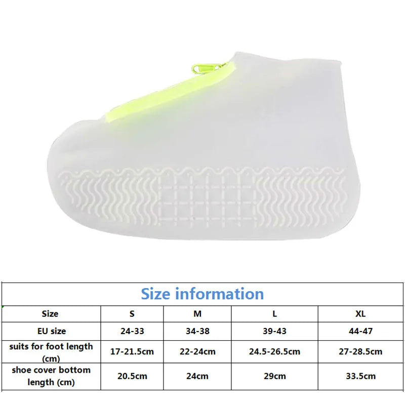 Men White Shoe Covers Zipper Reusable Waterproof Shoes