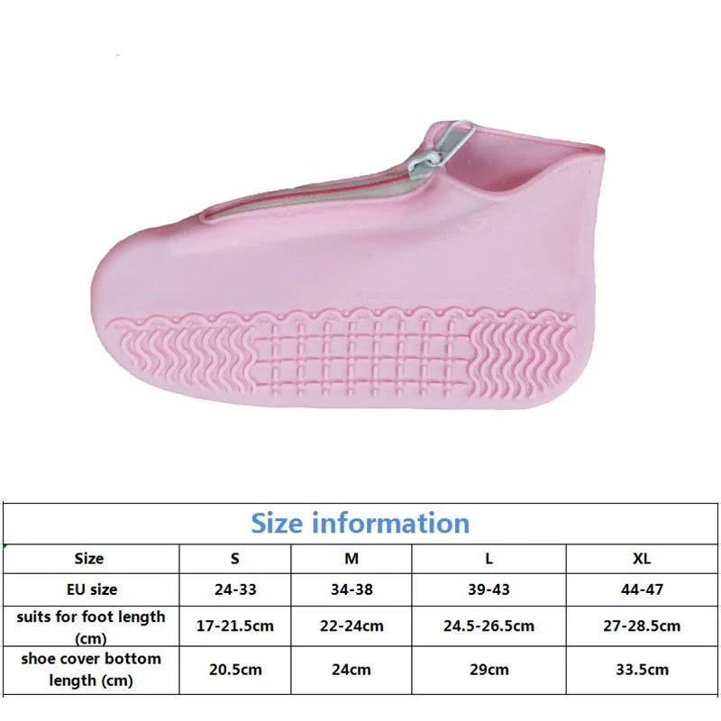 Men White Shoe Covers Zipper Reusable Waterproof Shoes