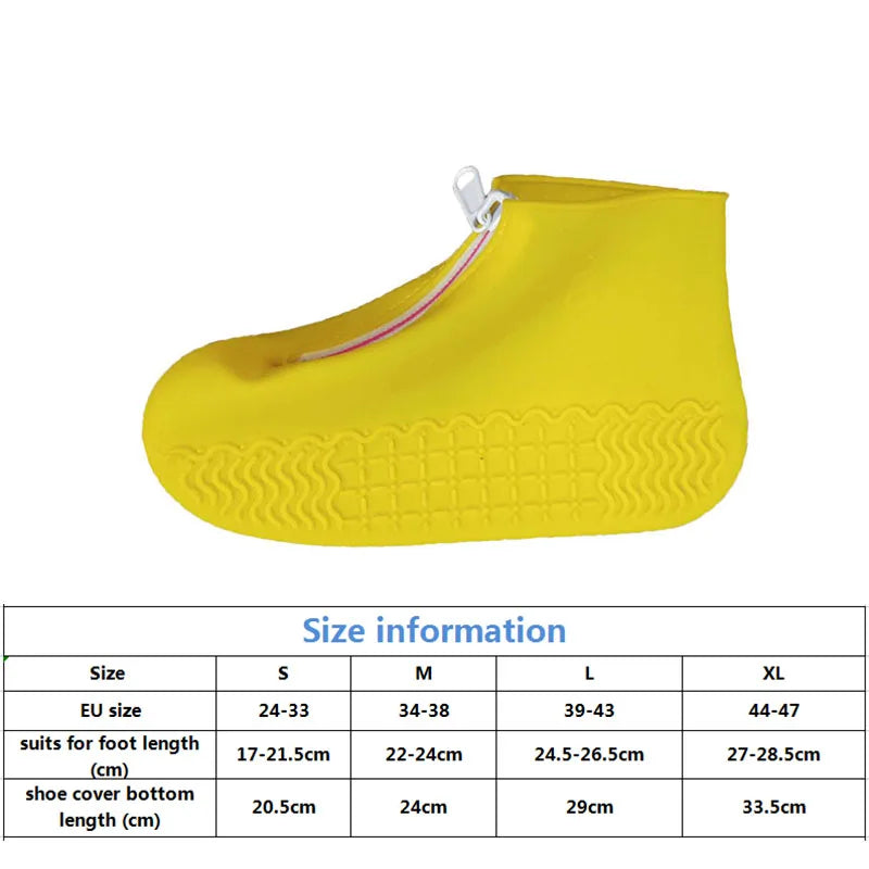 Men White Shoe Covers Zipper Reusable Waterproof Shoes