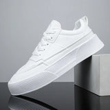 Men White Shoes Leather Casual Sneakers 2023 Trend Platform Shoes Comfortable Vulcanized Shoes for Men White Tenis Masculinos