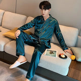 Men's Casual Pajamas Sets Oversized Silk Mens Pajama