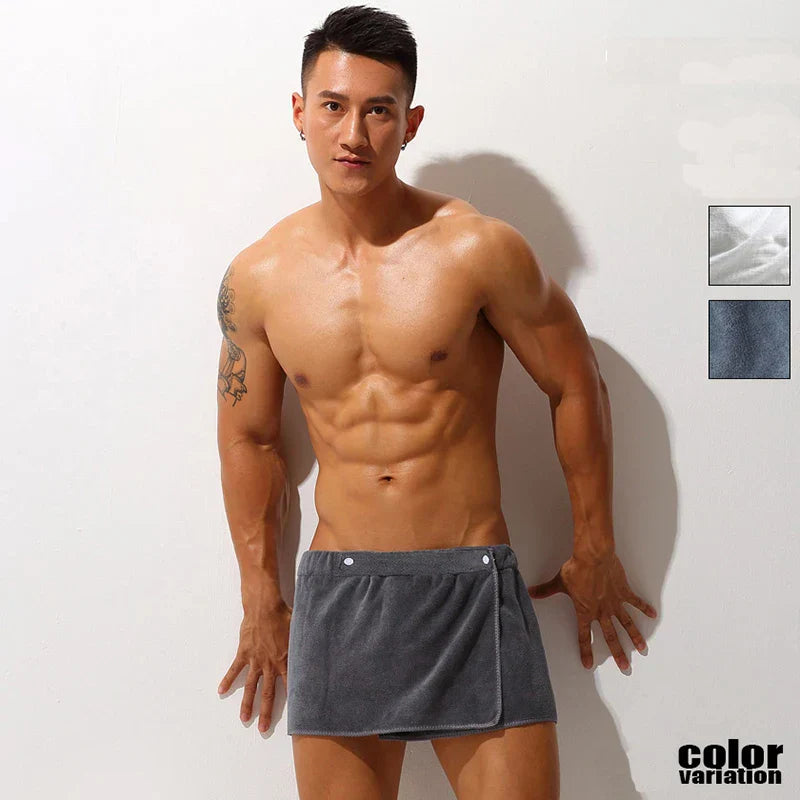 Men's Sexy Sleepwear Pajamas Short Bath Towel Pants