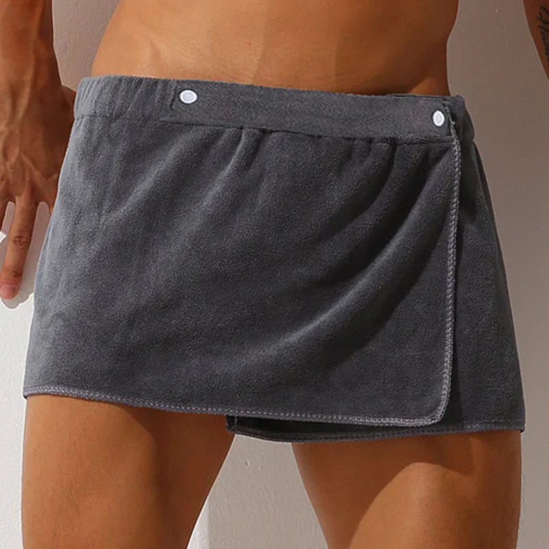 Men's Sexy Sleepwear Pajamas Short Bath Towel Pants