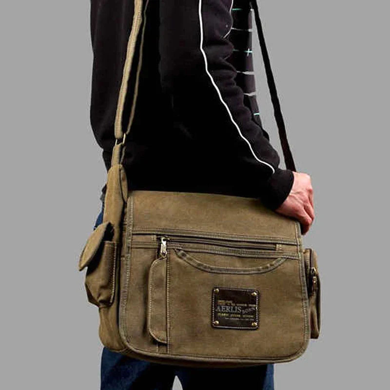 Men's Vintage Canvas Bag Men Casual Crossbody Bag