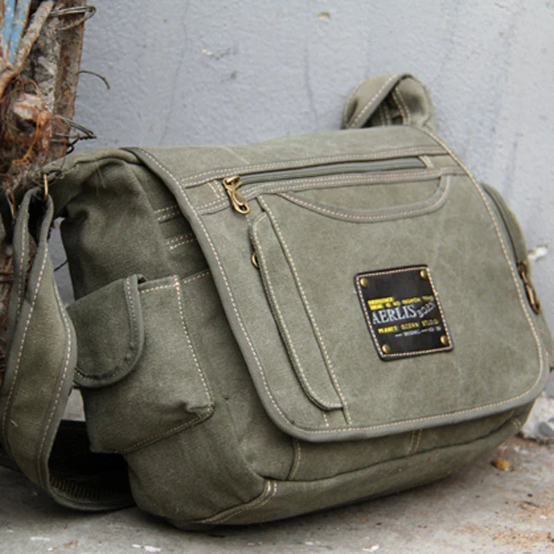 Men's Vintage Canvas Bag Men Casual Crossbody Bag