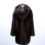 Men's fur coats mimic fox long trench coats