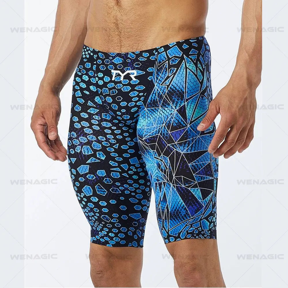 Mens Swim Trunks Lycra Pattern Beach Shorts Quick