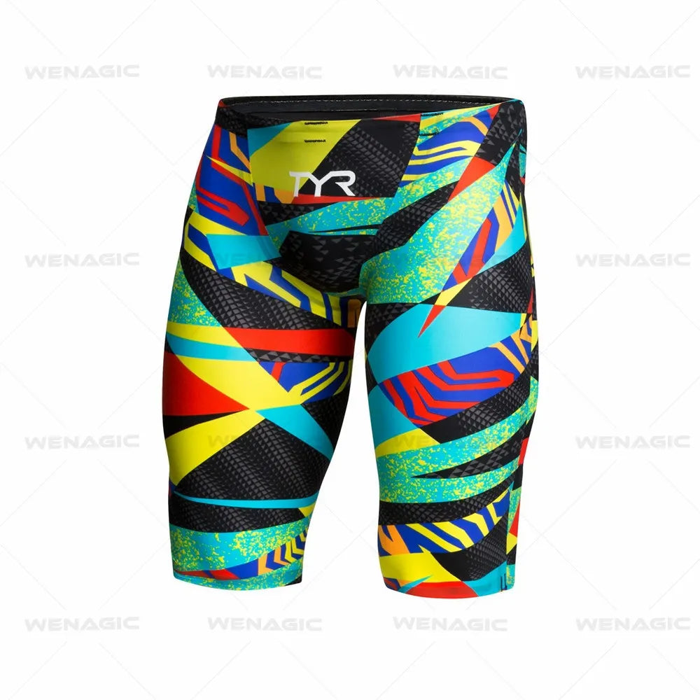 Mens Swim Trunks Lycra Pattern Beach Shorts Quick