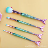 Mermaid Makeup Brushes Set Cosmetic Powder Eye Shadow