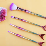 Mermaid Makeup Brushes Set Cosmetic Powder Eye Shadow