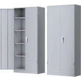 Metal Storage Cabinet, 72" Black Locking Storage Cabinets