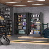 Metal Storage Cabinet, 72" Black Locking Storage Cabinets