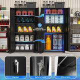 Metal Storage Cabinet, 72" Black Locking Storage Cabinets