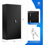 Metal Storage Cabinet, 72" Black Locking Storage Cabinets