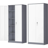 Metal Storage Cabinet, 72" Black Locking Storage Cabinets