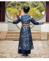 Middle Litteraged Childrens Spring Costume Brocade Satin Surface