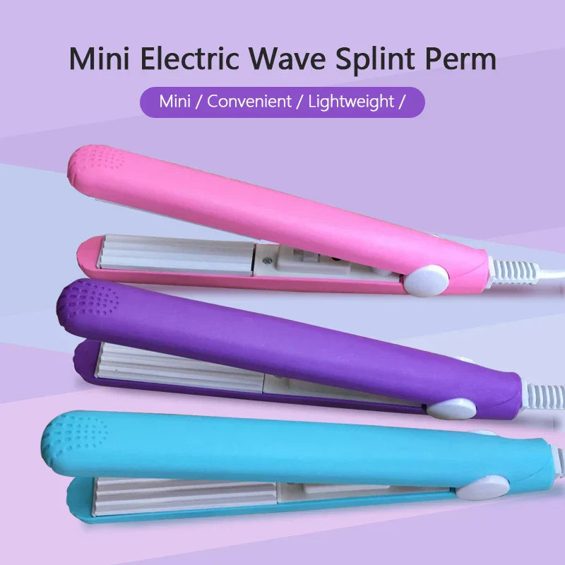 Mini Hair Curls Straightening Iron Portable Ceramic Corrugate