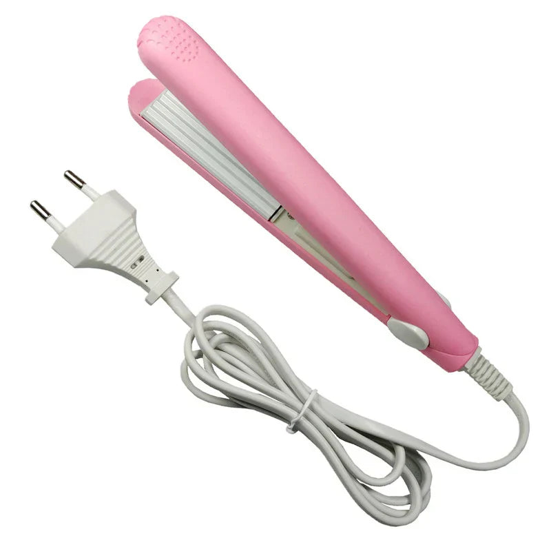 Mini Hair Curls Straightening Iron Portable Ceramic Corrugate