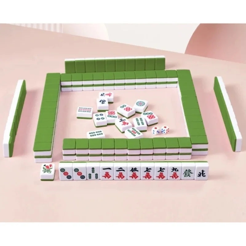 Mini Mahjongs Board Game Portable Travel Set 144pcs