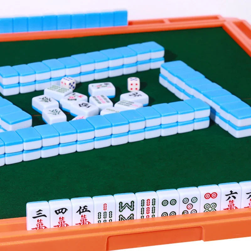 Mini Mahjongs Board Game Portable Travel Set 144pcs