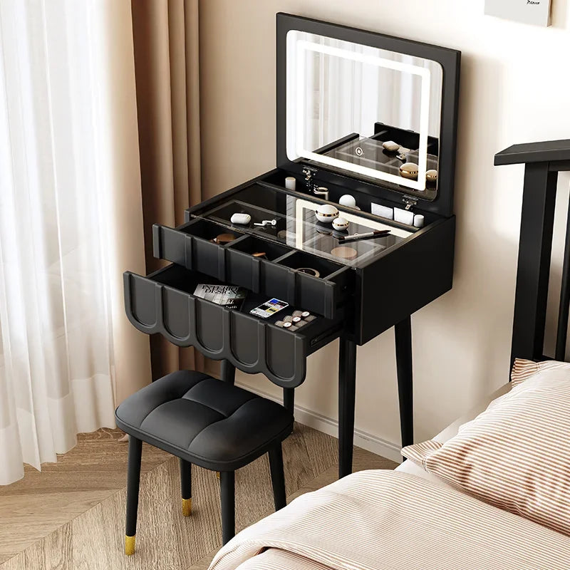 Mirror Bedroom Dressing Table Storage Nordic Girl Drawer