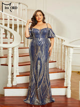 Missord Blue Plus Size Wedding Party Dress Women