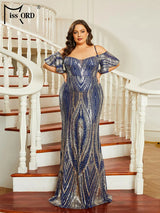 Missord Blue Plus Size Wedding Party Dress Women