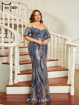 Missord Blue Plus Size Wedding Party Dress Women