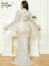 Missord Sequin Plus Size Wedding Party Dress Elegant