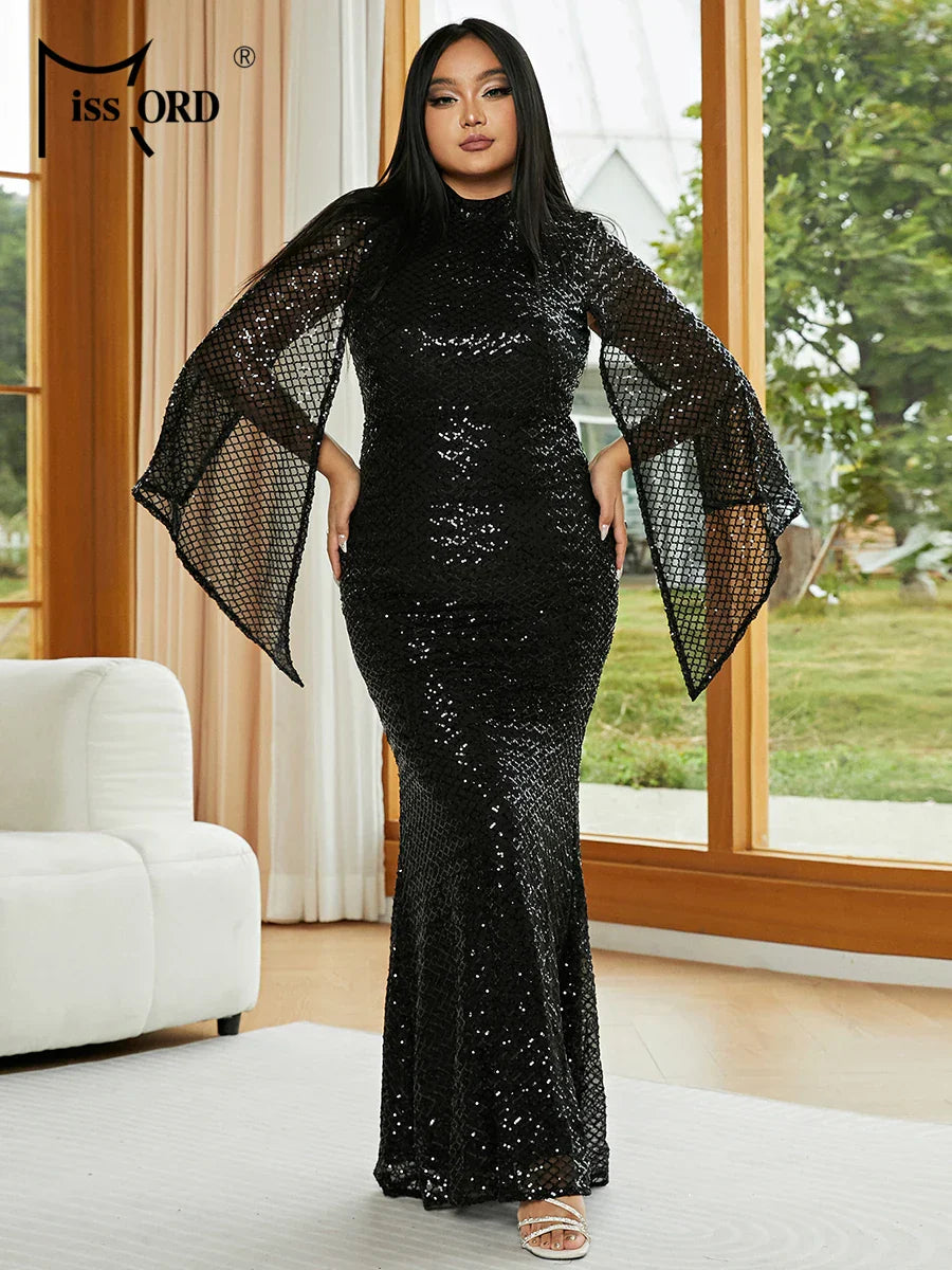 Missord Sequin Plus Size Wedding Party Dress Elegant