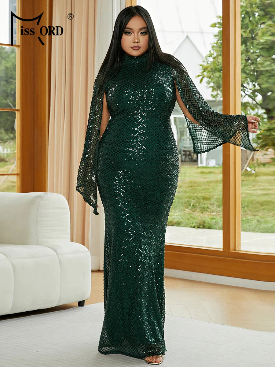 Missord Sequin Plus Size Wedding Party Dress Elegant