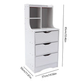 Modern Bedroom Storage Bedside Table White Dresser Organizer