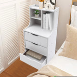 Modern Bedroom Storage Bedside Table White Dresser Organizer