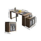 Modern Extendable Dining Table Rectangle Sideboard With Storage