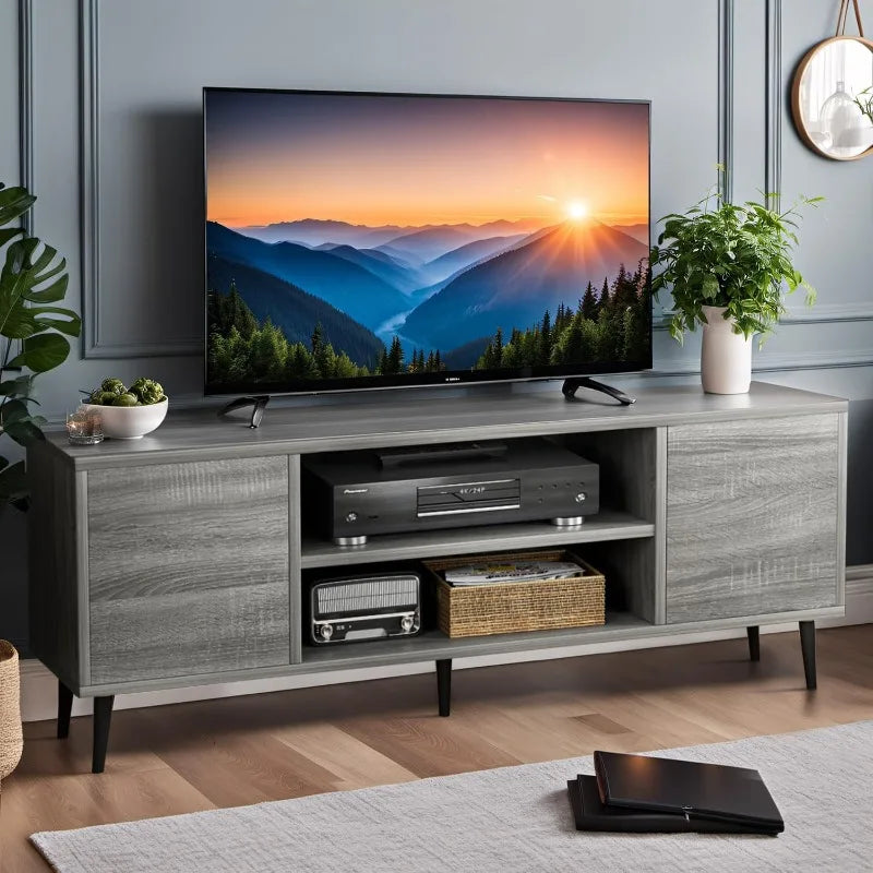 Modern TV Stand Entertainment Center with Two Storage